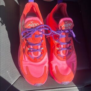 Nike Kids Air Max 270 React Red and Pink Sneakers